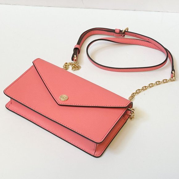 Michael Kors Jet Set Travel Small Envelope Crossbody Bag Wallet Clutch Tea Rose - Picture 5 of 11